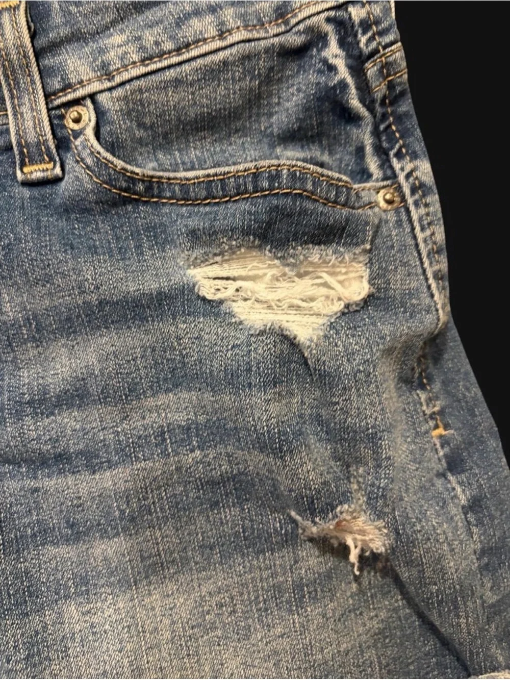 Levi's high rise blue denim shorts